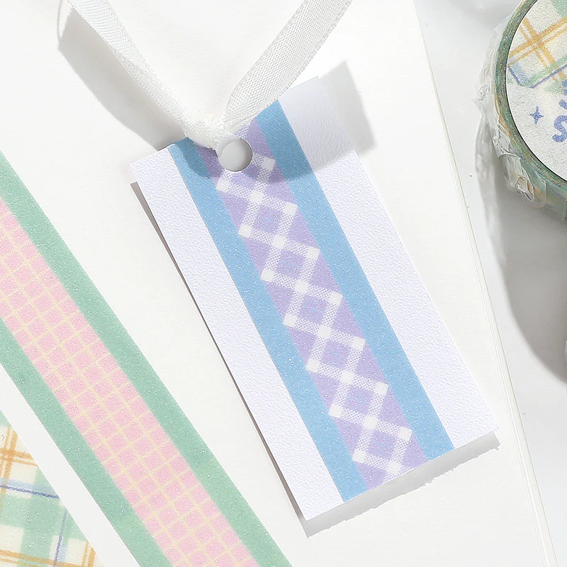 BGM Kira Fuwa Sugar Masking Tape - Check Lavender - Image 5