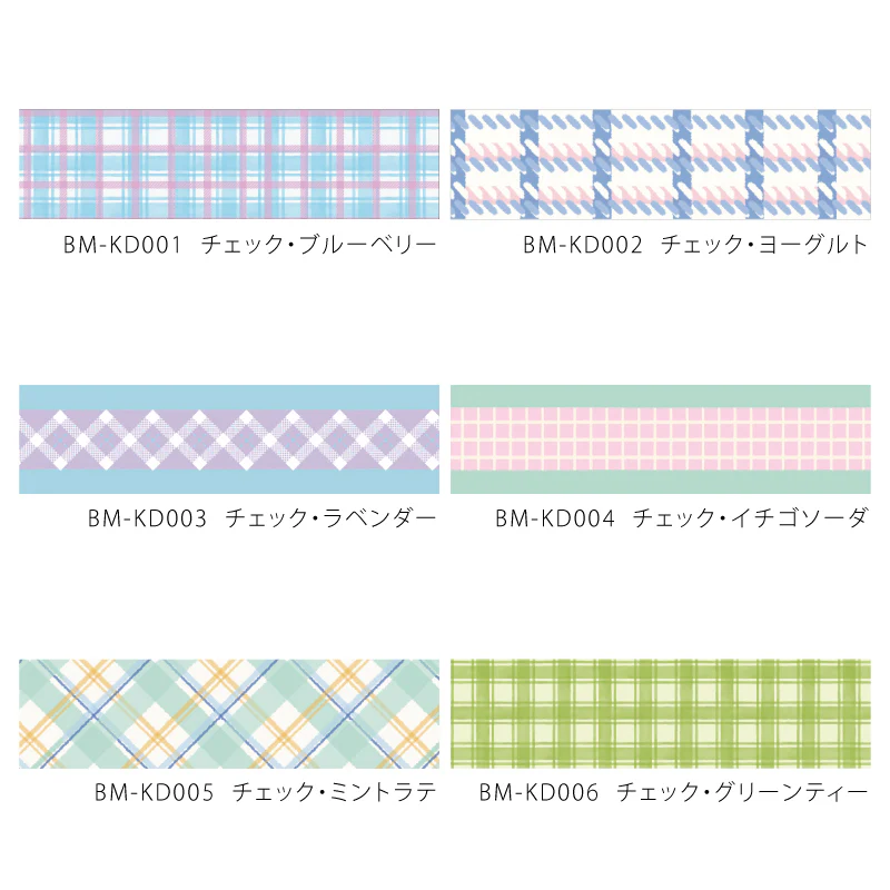 BGM Kira Fuwa Sugar Masking Tape - Check Lavender - Image 7
