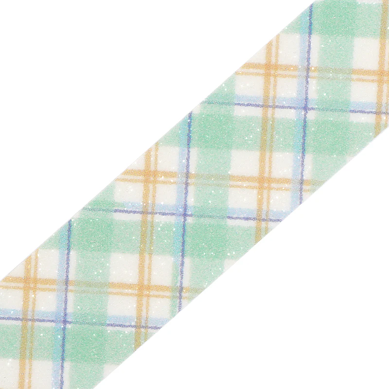 BGM Kira Fuwa Sugar Masking Tape - Check Mint Latte - Image 2