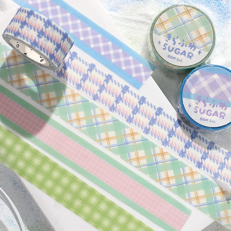 BGM Kira Fuwa Sugar Masking Tape - Check Yogurt - Image 4