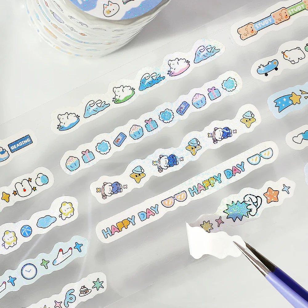 BGM Roll Sticker: Mini Linea - Pale Blue - Image 2