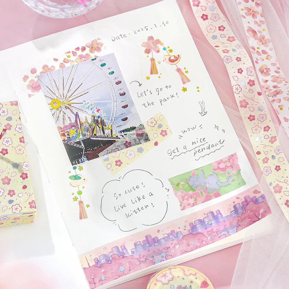 BGM Sakura Limited Masking Tape: Sakura - Cherry Blossoms in Bloom - Image 3