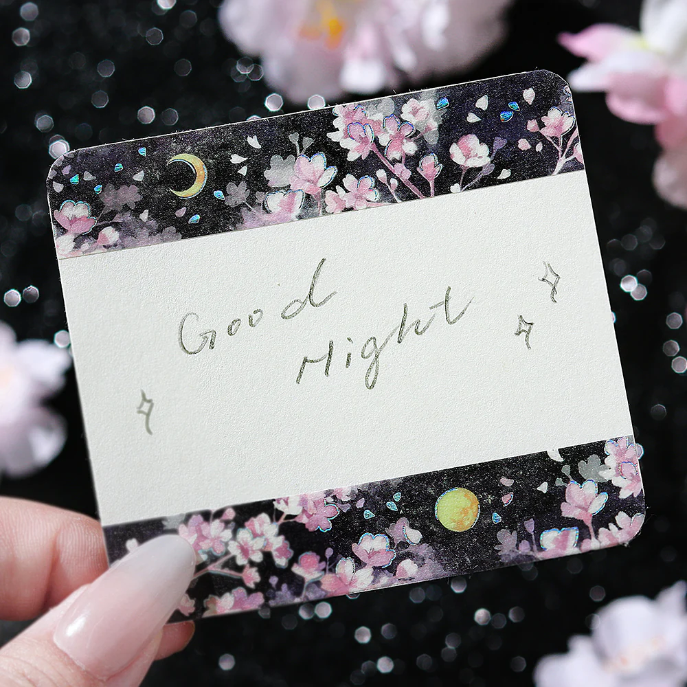 BGM Sakura Limited Masking Tape: Sakura - Moon-Viewing Cherry Blossoms - Image 3