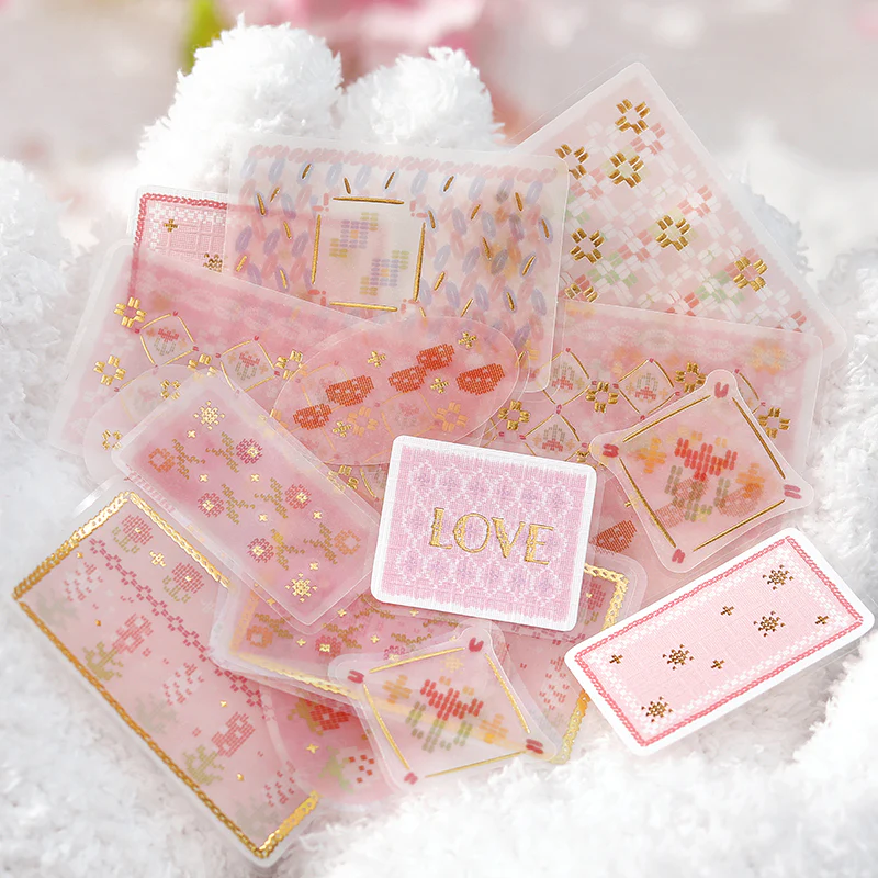 BGM Tracing Paper Seal: Nordic Knitting - Pink - Image 3