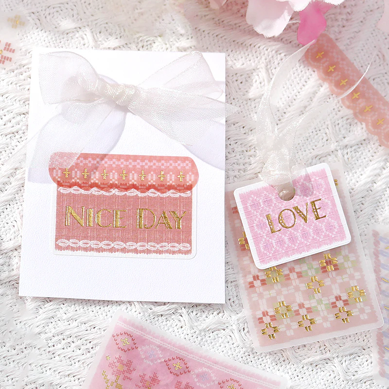 BGM Tracing Paper Seal: Nordic Knitting - Pink - Image 4