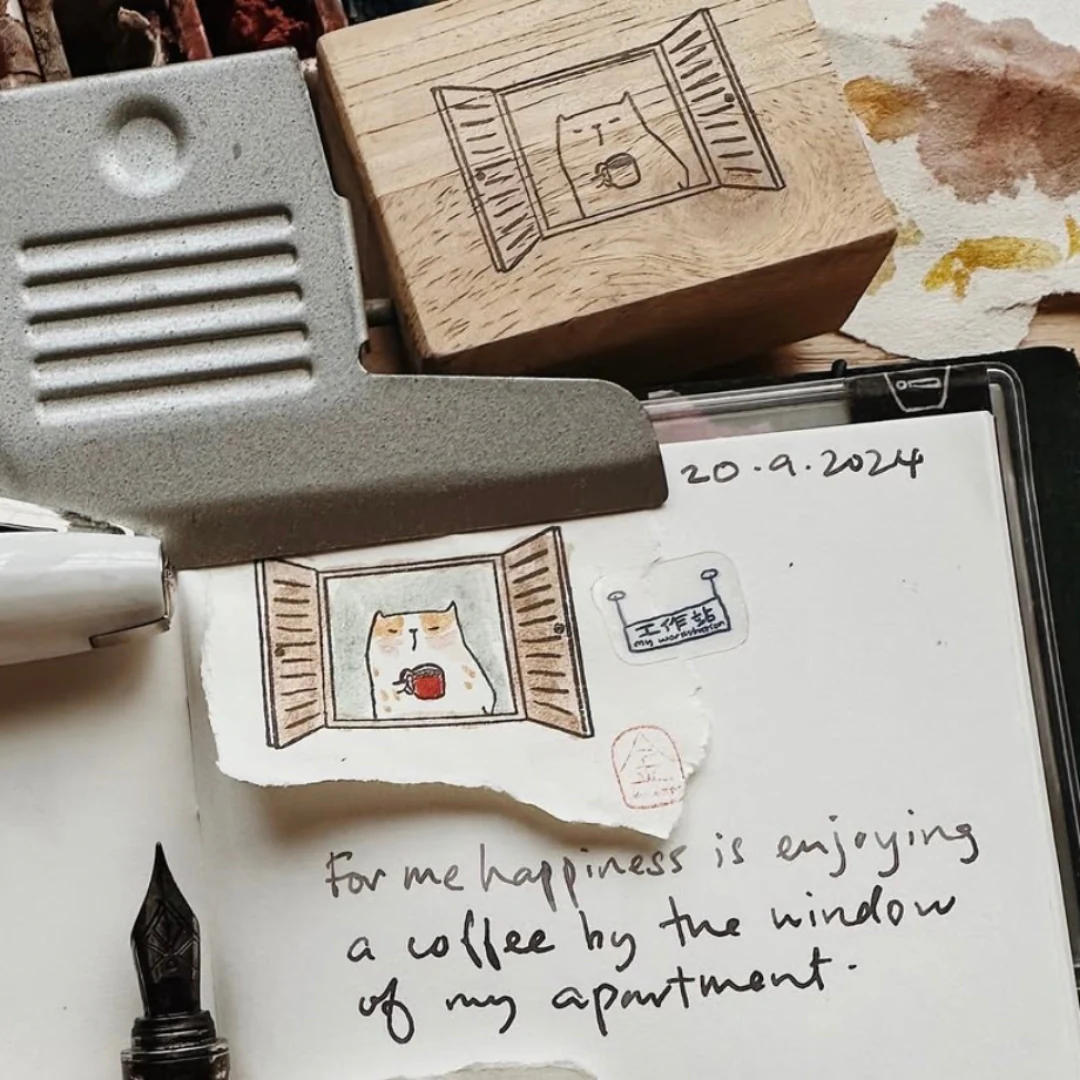 Catdoo Rubber Stamp - Coffee by the Window - Image 2