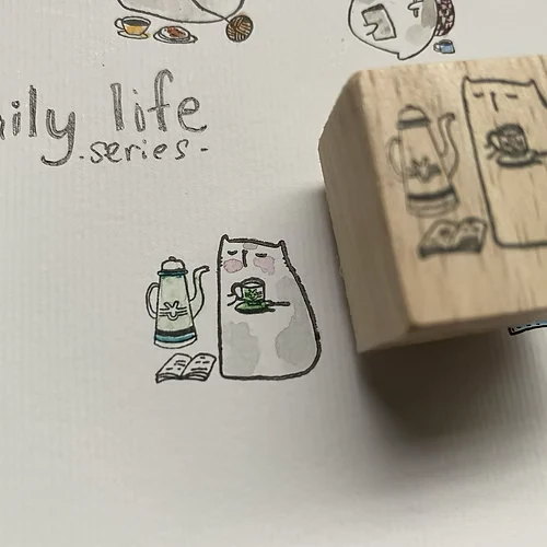 Catdoo Rubber Stamp - Tea Break - Image 2