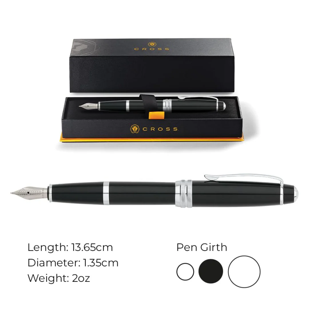 Cross Bailey Fountain Pen - Black Lacquer (Medium) - Image 9