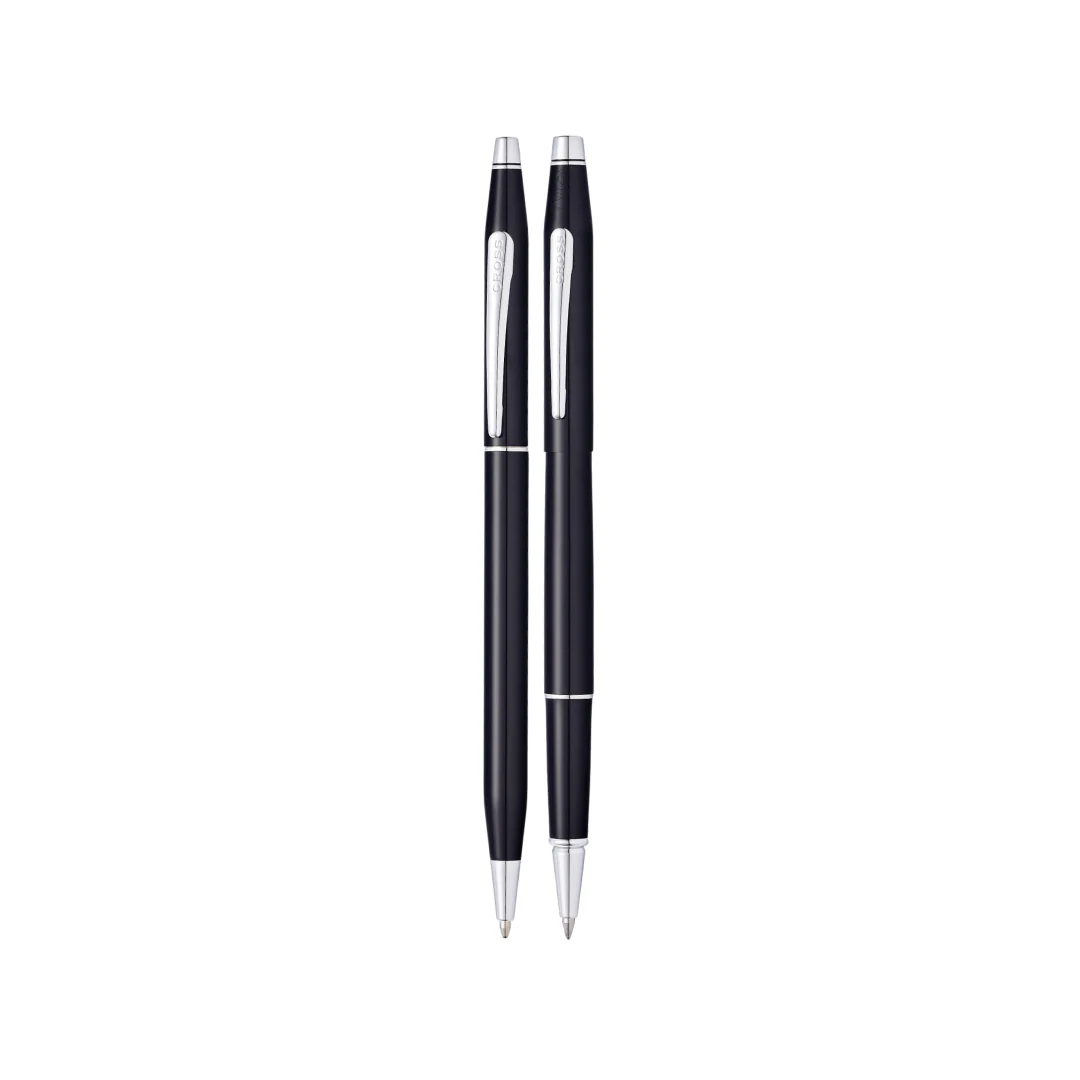Cross Classic Century Black Lacquer Ballpoint and Rollerball Gift Set - Image 2
