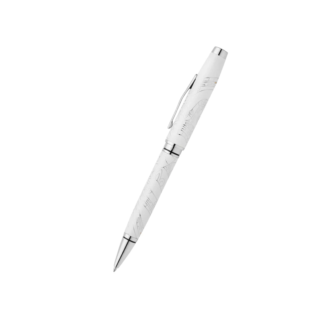 Cross Coventry Zodiac Year of the Snake Ballpoint Pen - Pearl White Lacquer with Polished Chrome