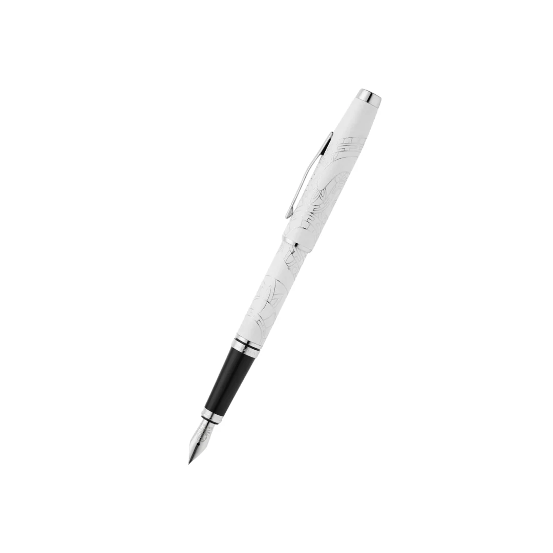 Cross Coventry Zodiac Year of the Snake Fountain Pen - Pearl White Lacquer with Polished Chrome / Medium - Image 2