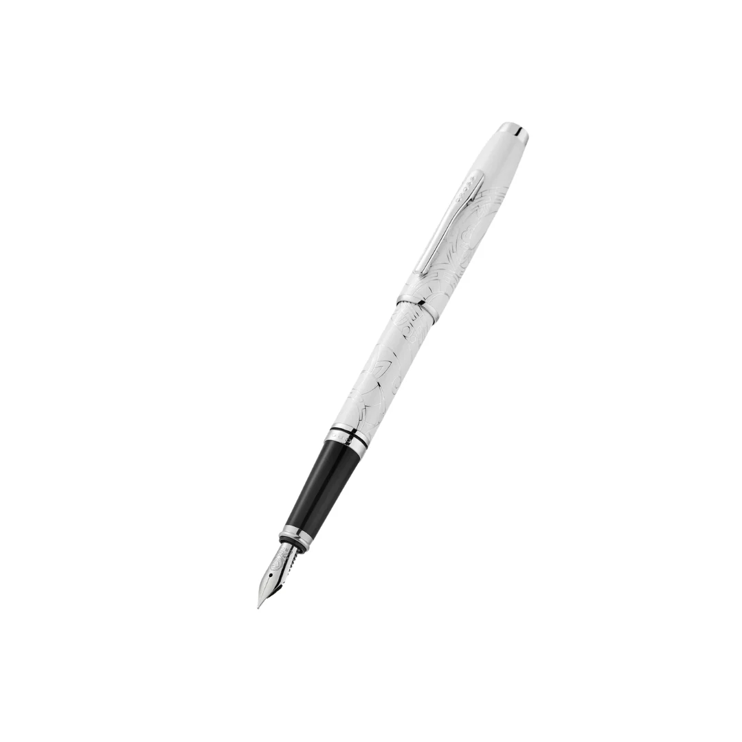 Cross Coventry Zodiac Year of the Snake Fountain Pen - Pearl White Lacquer with Polished Chrome / Medium - Image 3