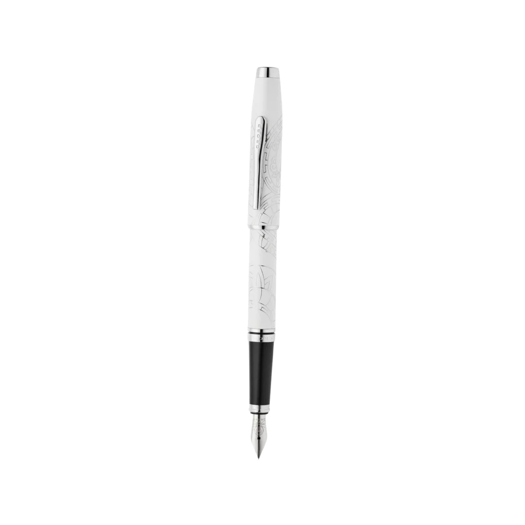 Cross Coventry Zodiac Year of the Snake Fountain Pen - Pearl White Lacquer with Polished Chrome / Medium - Image 4