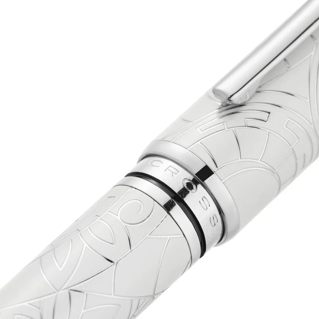 Cross Coventry Zodiac Year of the Snake Fountain Pen - Pearl White Lacquer with Polished Chrome / Medium - Image 6