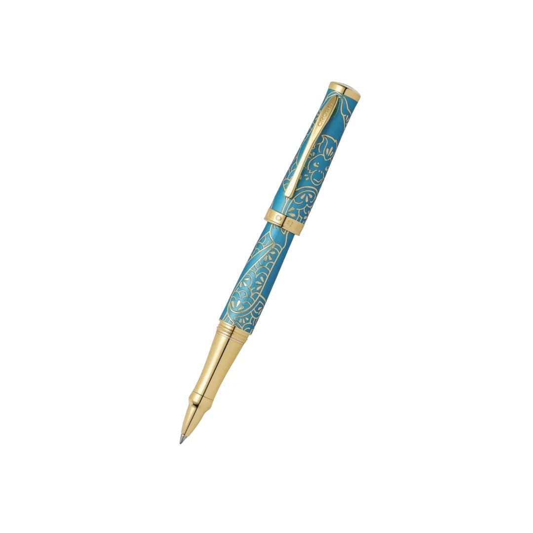 Cross Sauvage Year of the Monkey Rollerball Pen - Tibetan Teal with Gold Inlays and Appointments (Special Edition)