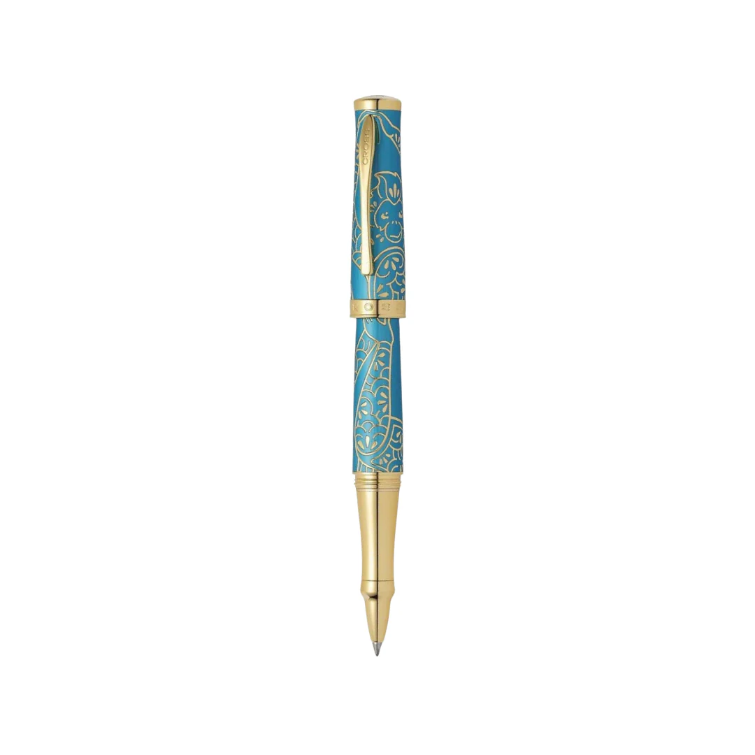 Cross Sauvage Year of the Monkey Rollerball Pen - Tibetan Teal with Gold Inlays and Appointments (Special Edition) - Image 3