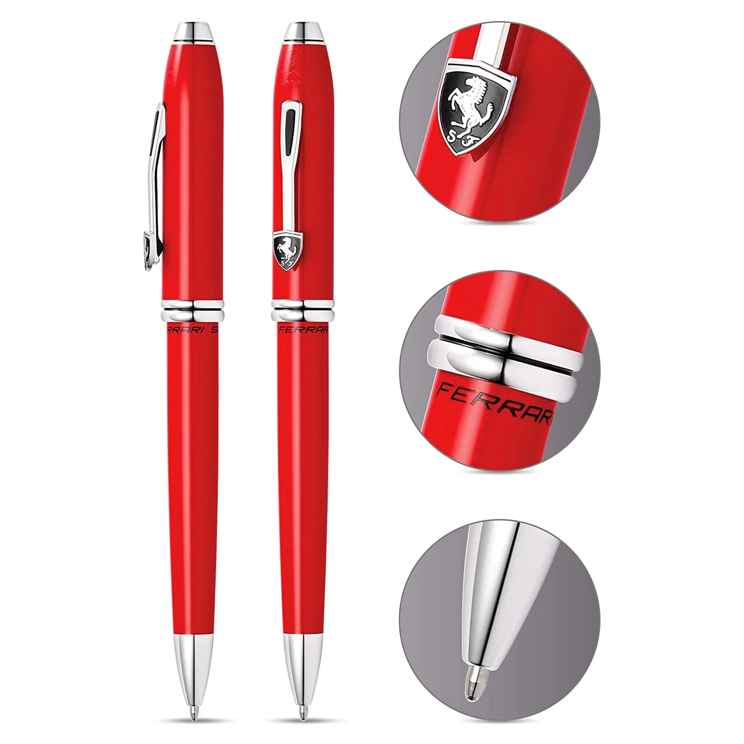 Cross Ferrari Townsend Ballpoint Pen - Glossy Rosso Corsa Red Lacquer - Image 3
