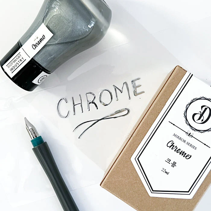 Dominant Industry Mirror 25ml Ink Bottle (for Dip Pen) - Chrome - Image 9