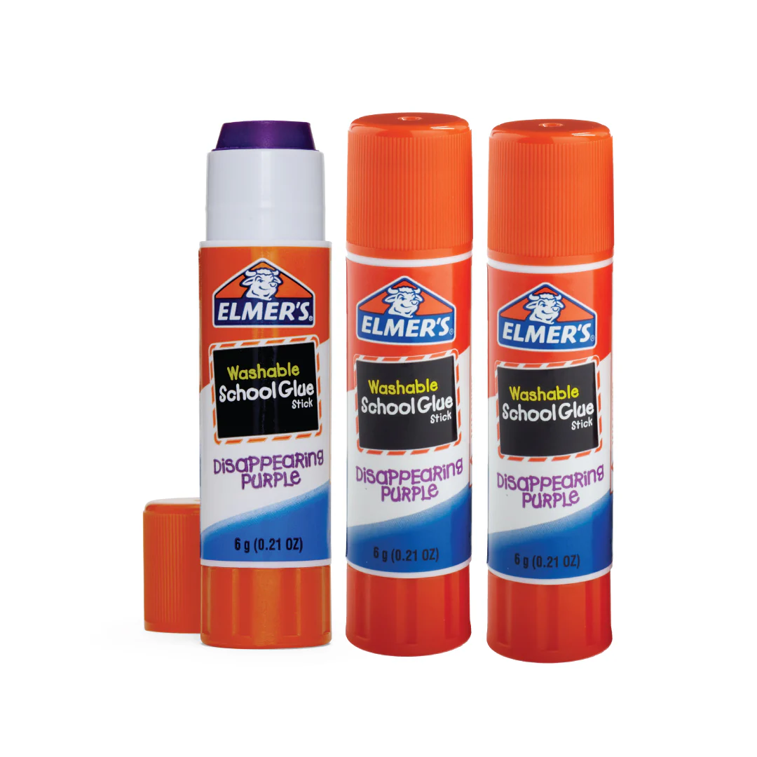 Elmer’s Purple Disappear Glue Stick DPP 6G (0.21oz) Bundle of 3 - Image 2