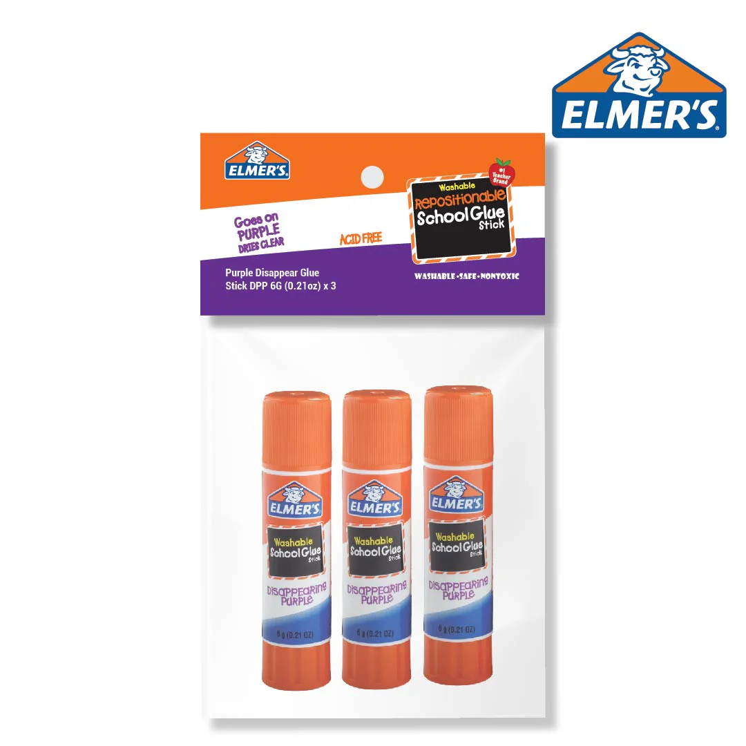 Elmer’s Purple Disappear Glue Stick DPP 6G (0.21oz) Bundle of 3 - Image 4