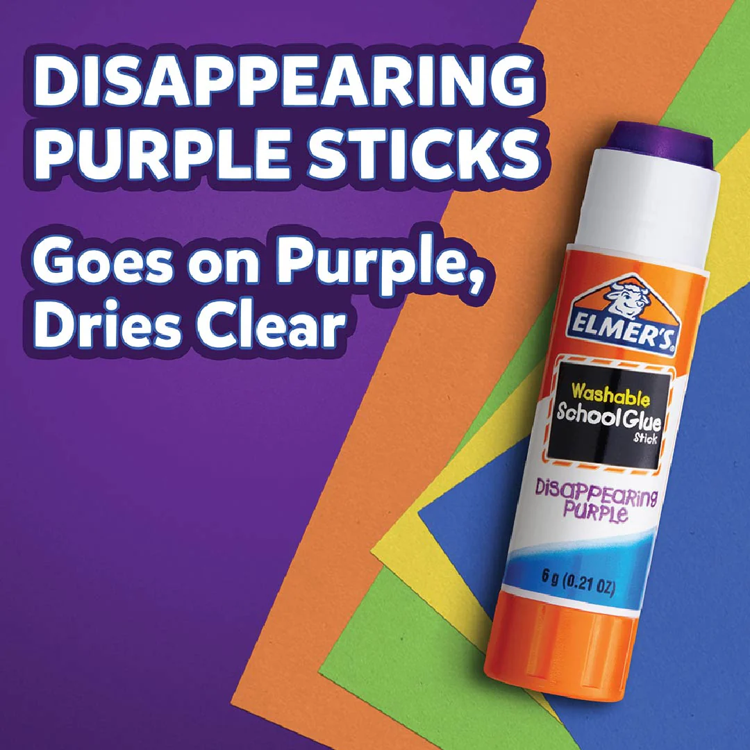 Elmer’s Purple Disappear Glue Stick DPP 6G (0.21oz) Bundle of 3 - Image 7