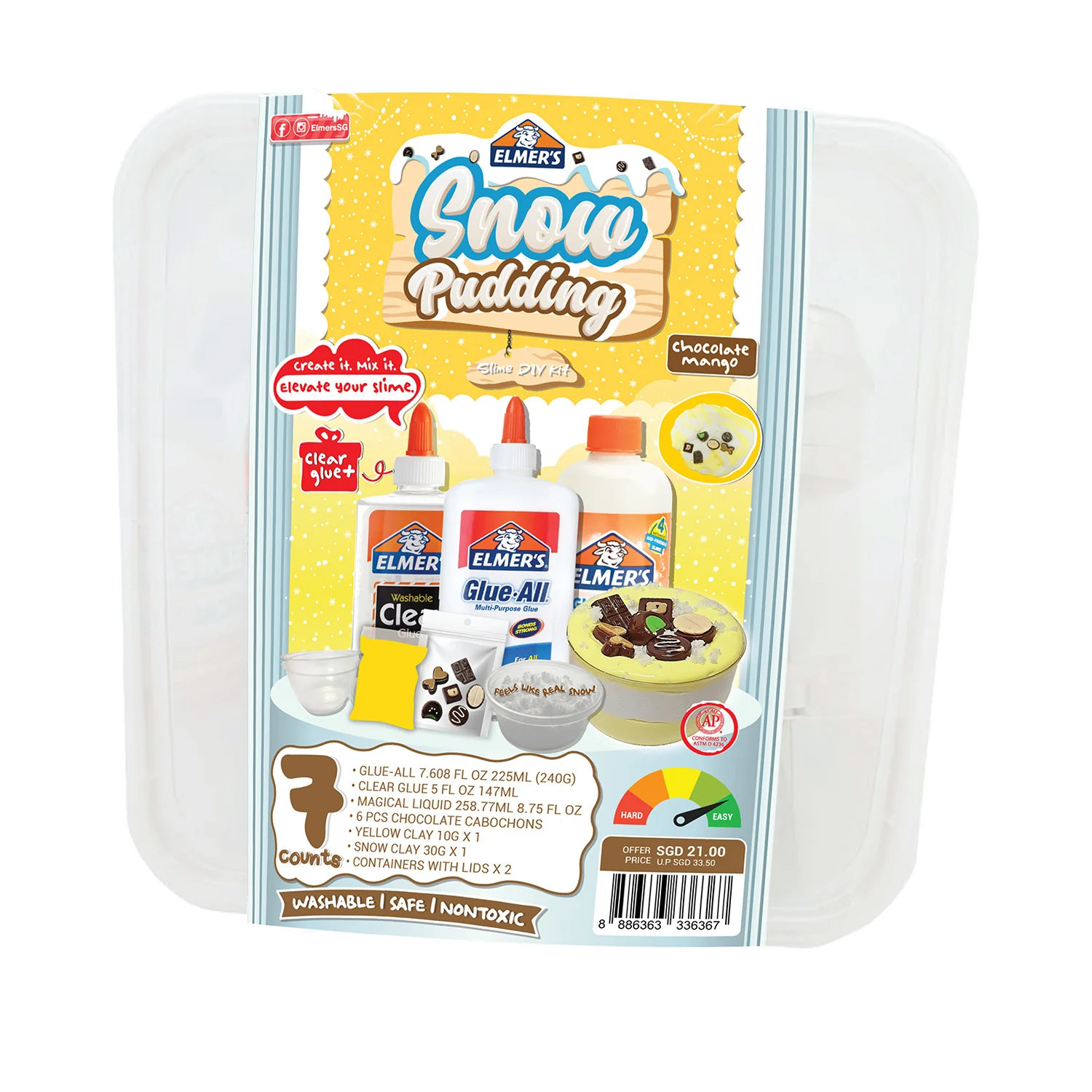 Elmer’s Slime DIY Kit - Pink Snow Pudding Slime - Chocolate Mango - Image 2