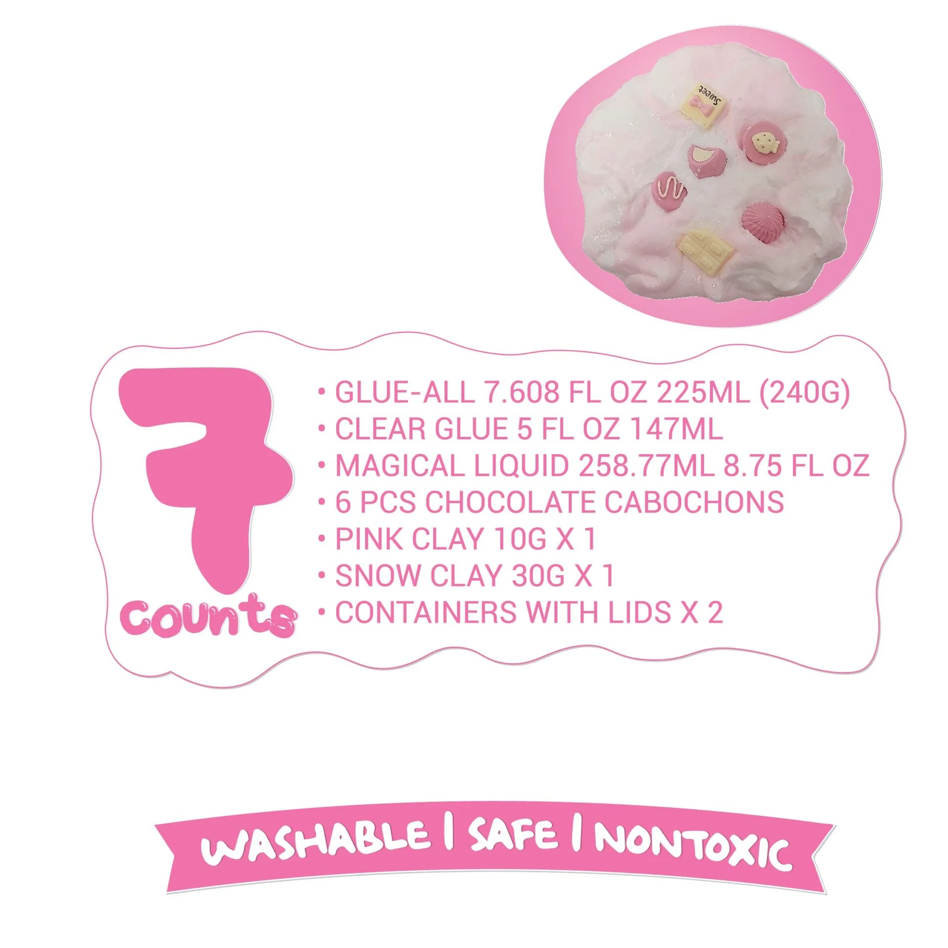 Elmer’s Slime DIY Kit - Pink Snow Pudding Slime - Chocolate Strawberry - Image 4