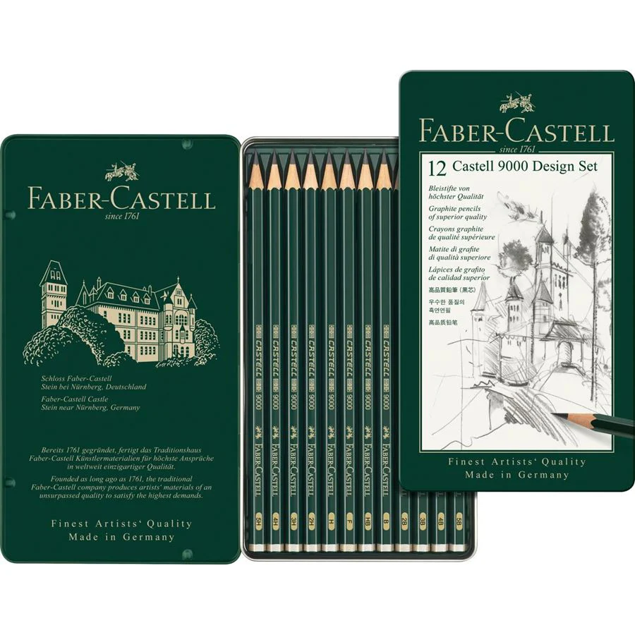Faber-Castell Castell 9000 Graphite Pencil Design Set of 12 - Image 2