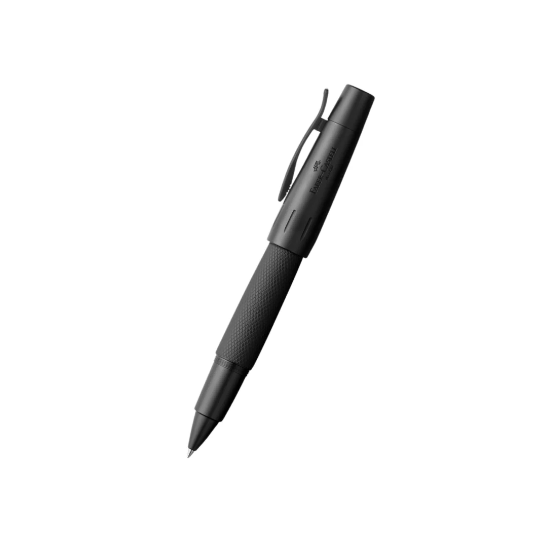 Faber-Castell E-Motion Rollerball Penball Pen Pure Black Anodized Aluminum
