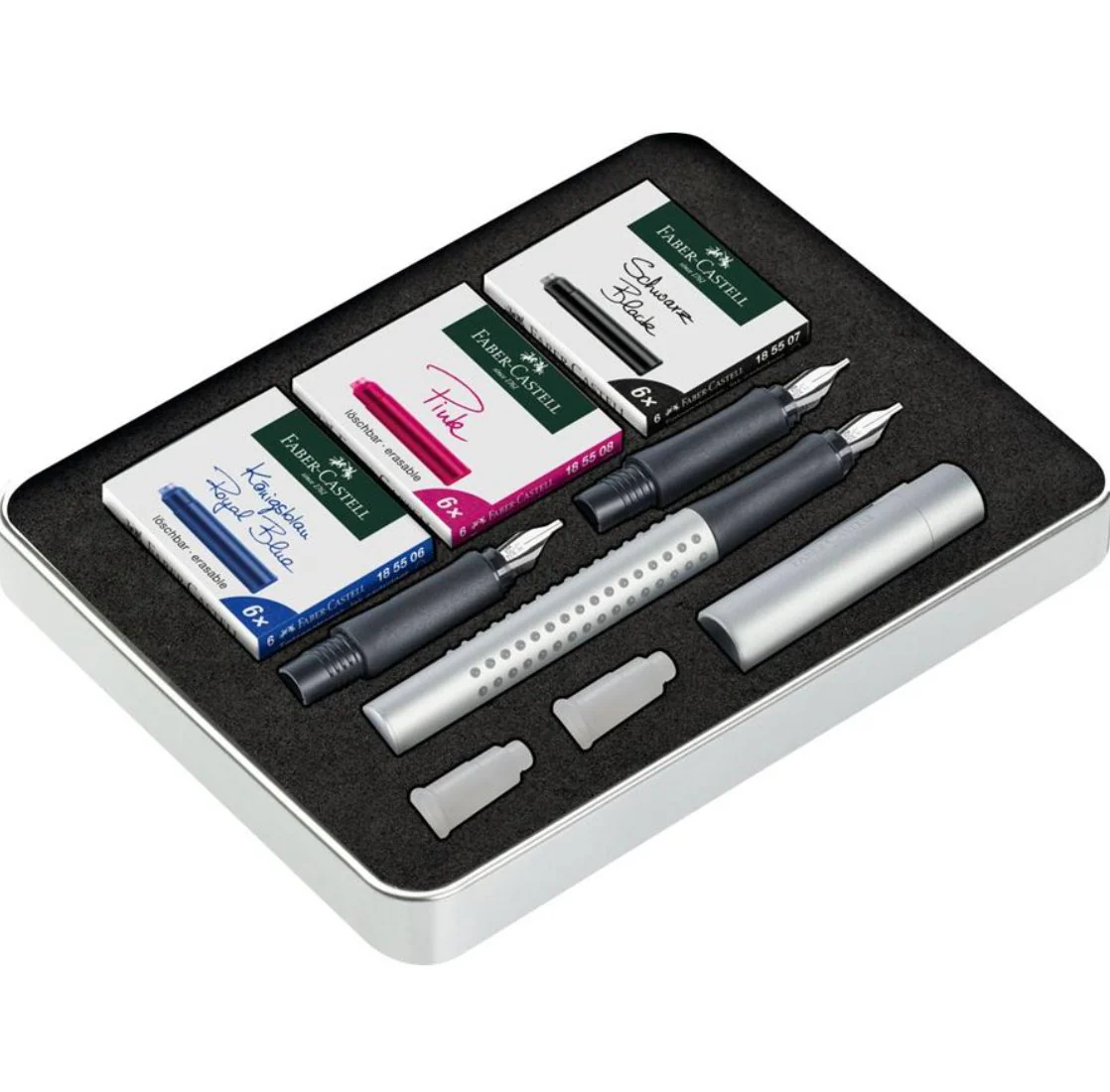 Faber-Castell Grip Fountain Pen Calligraphy Set silver (1.1/ 1.4/ 1.8) - Image 4