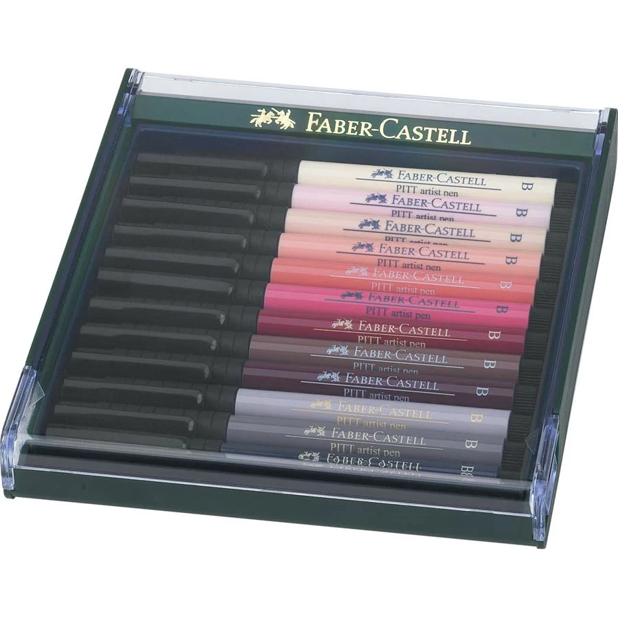Faber-Castell PITT Artist Brush Pen Set of 12 (Portrait Colour)