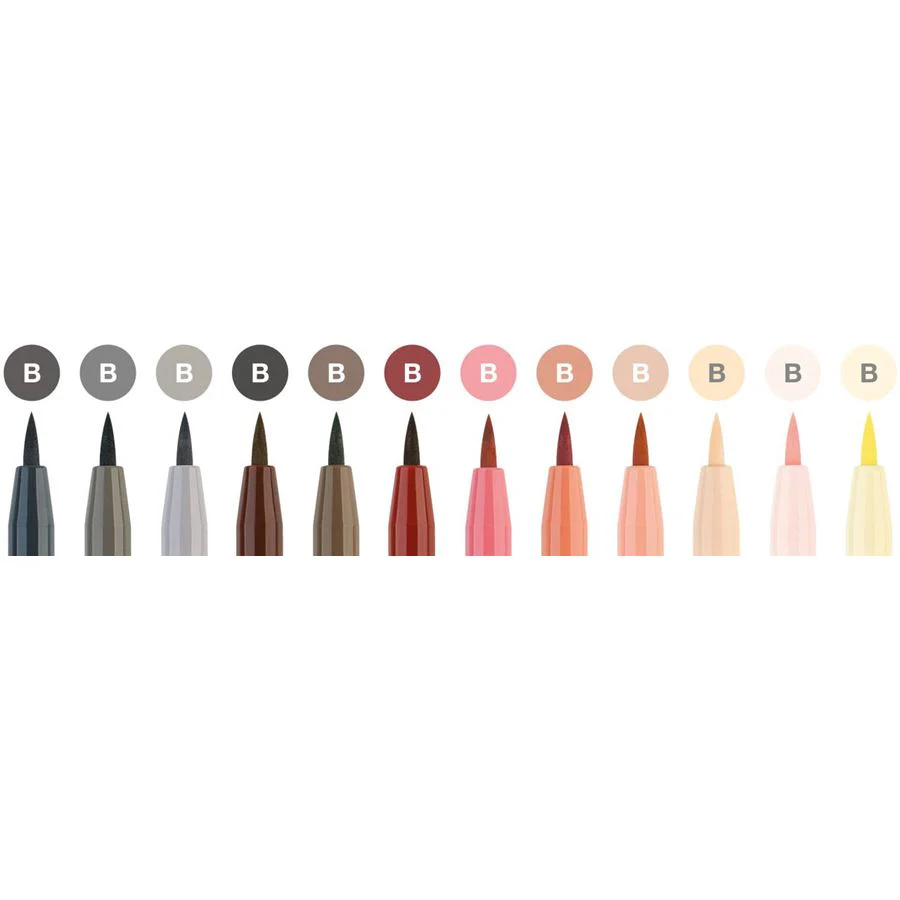 Faber-Castell PITT Artist Brush Pen Set of 12 (Portrait Colour) - Image 3