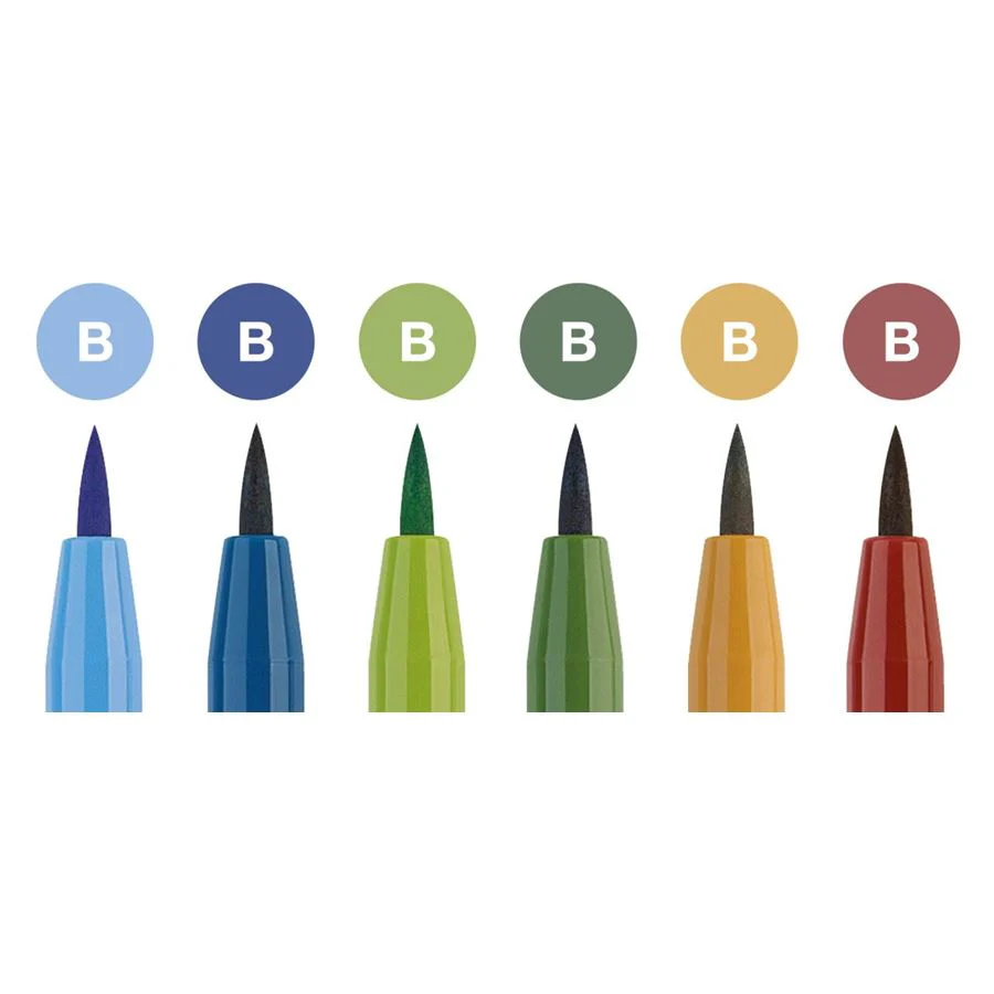 Faber-Castell PITT Artist Brush Pen Set of 6 (Landscape Colour) - Image 2
