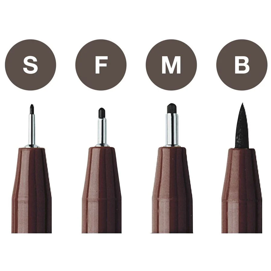 Faber-Castell PITT Artist Pen Set of 4 (S,F,M,B) Sepia - Image 2