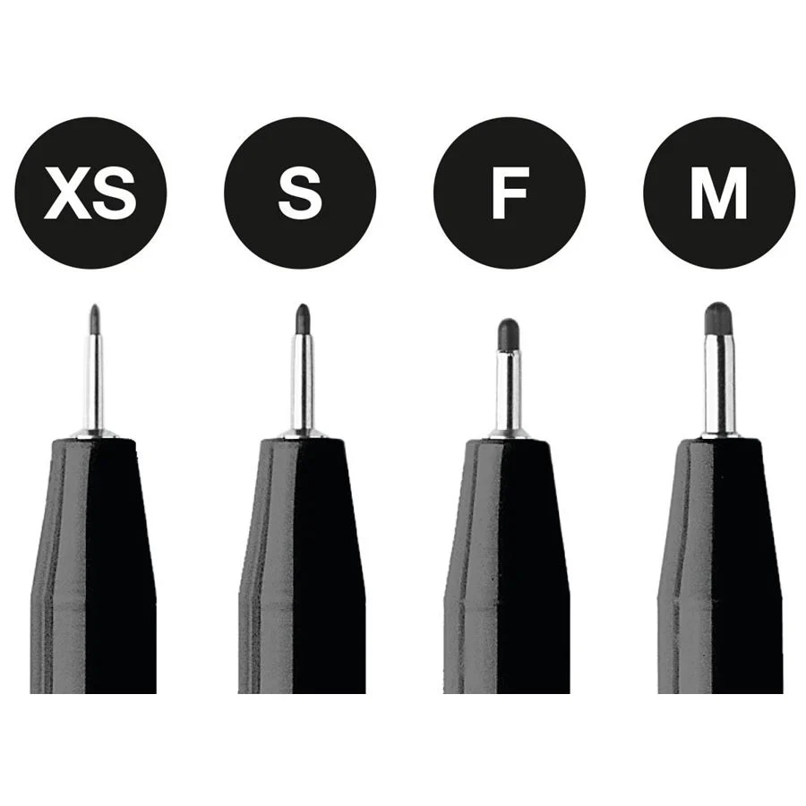 Faber-Castell PITT Artist Pen Set of 4 (XS,S,F,M) Black - Image 3