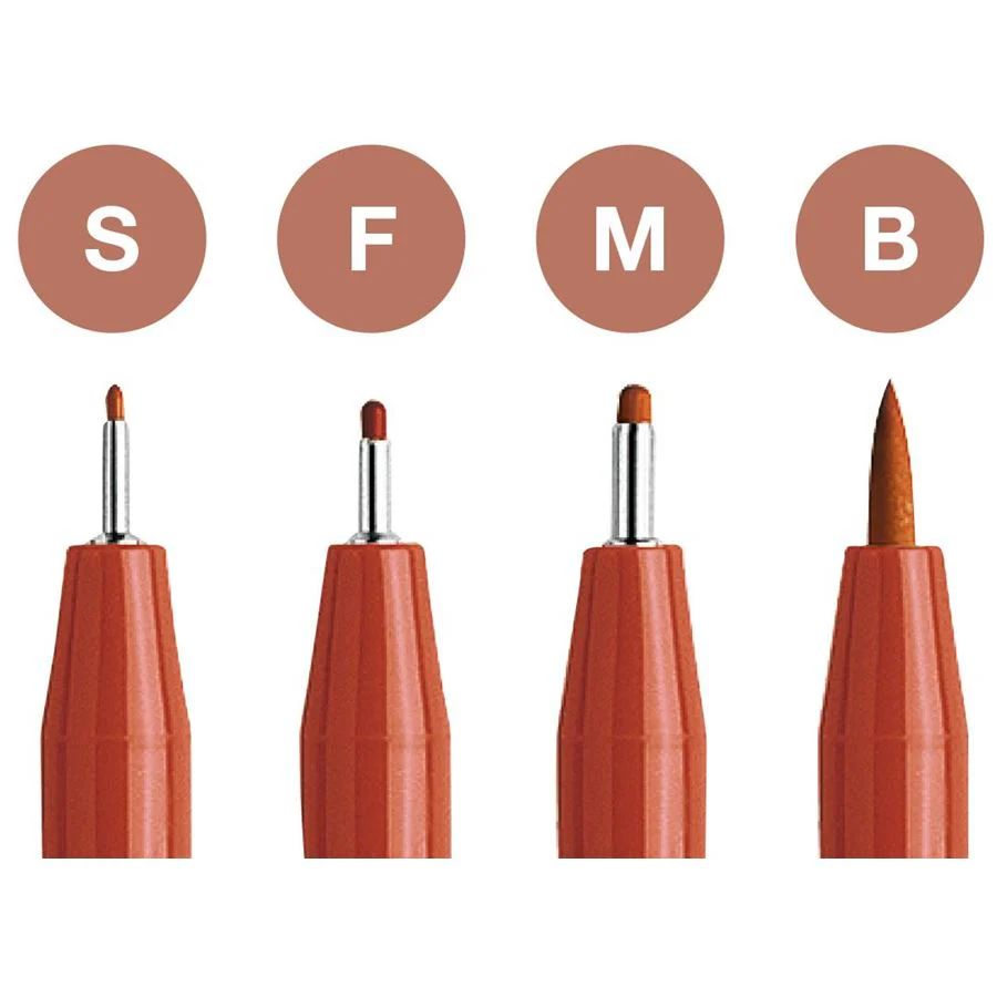 Faber-Castell PITT Artist Pen Set of (S,F,M,B) Sanguine - Image 2