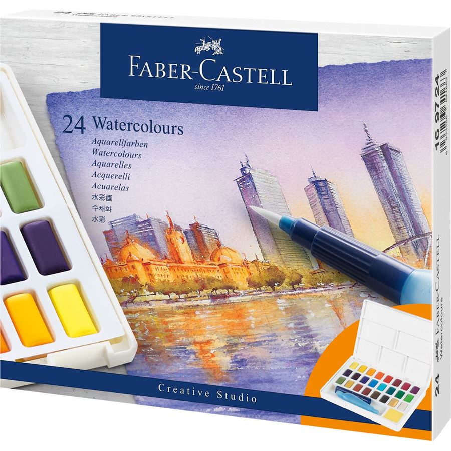 Faber-Castell Watercolours In Pans 24ct Set