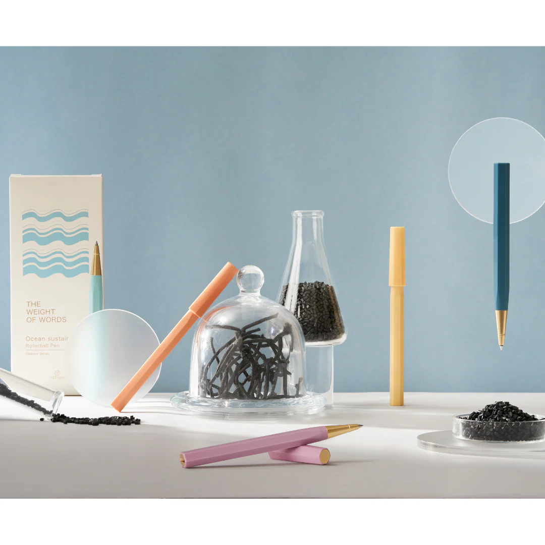 Ystudio Glamour Evolve-Ocean Sustainable Rollerball Pen - Dawn Yellow - Image 10