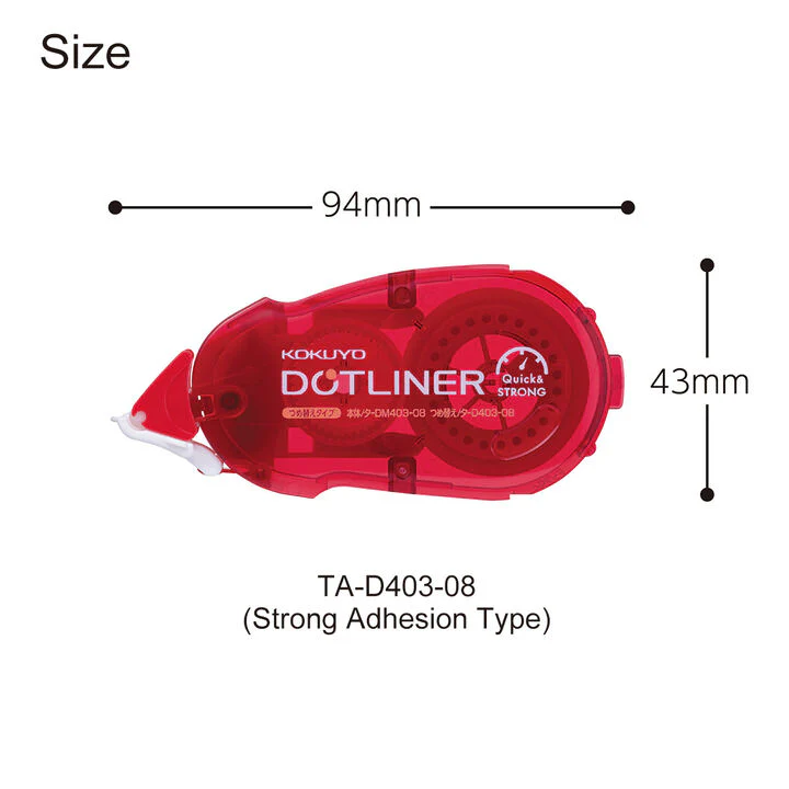 Kokuyo Dotliner Tape Glue Refill Strongly Stick - Red - Image 4