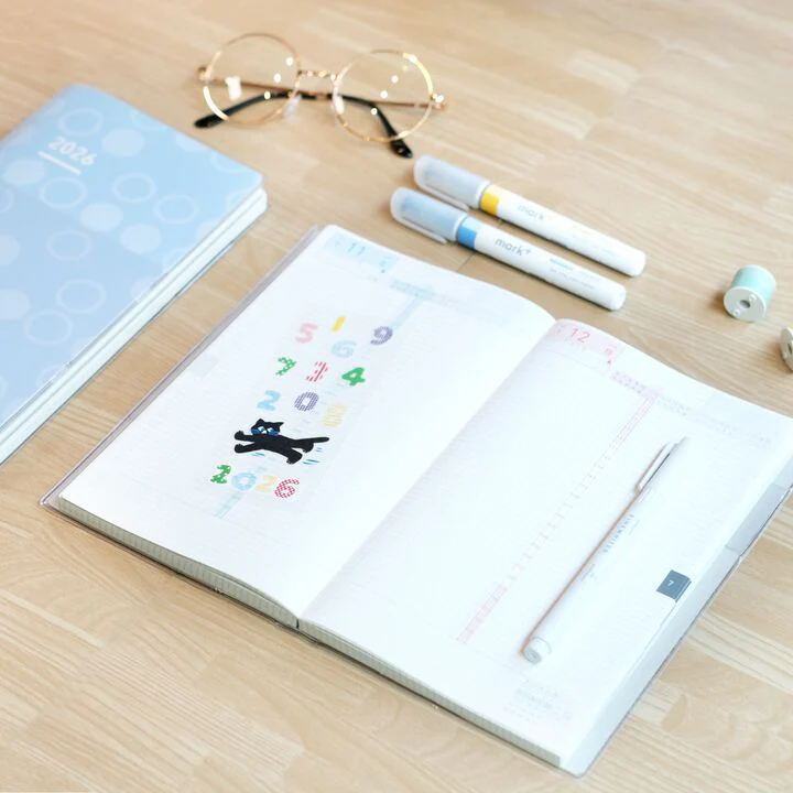 Kokuyo Jibun Techo DAYs 2026 A5 Slim Diary - SOUSOU Pink [Pre-Order] - Image 4