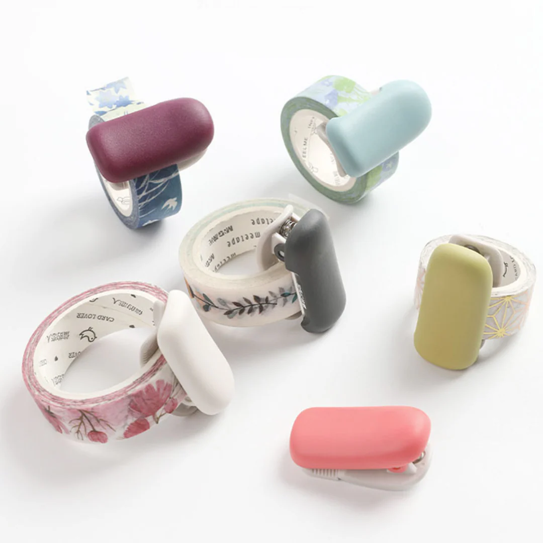 (DC) Kokuyo Me Clip-Type Tape Cutter (10-15mm) - Shell Pink - Image 2
