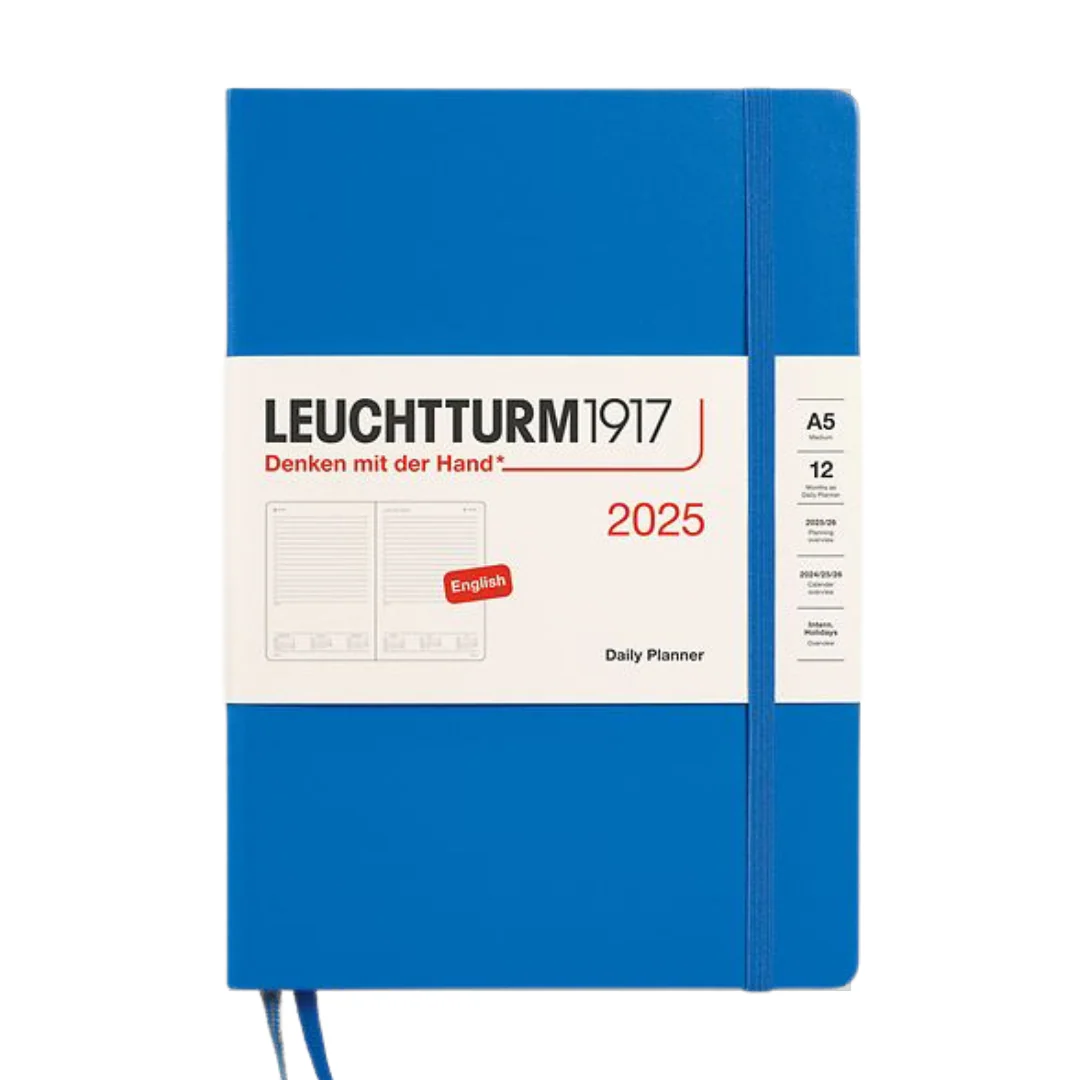 Leuchtturm1917 A5 Medium Hardcover Daily Planner 2025 - Sky - Image 3