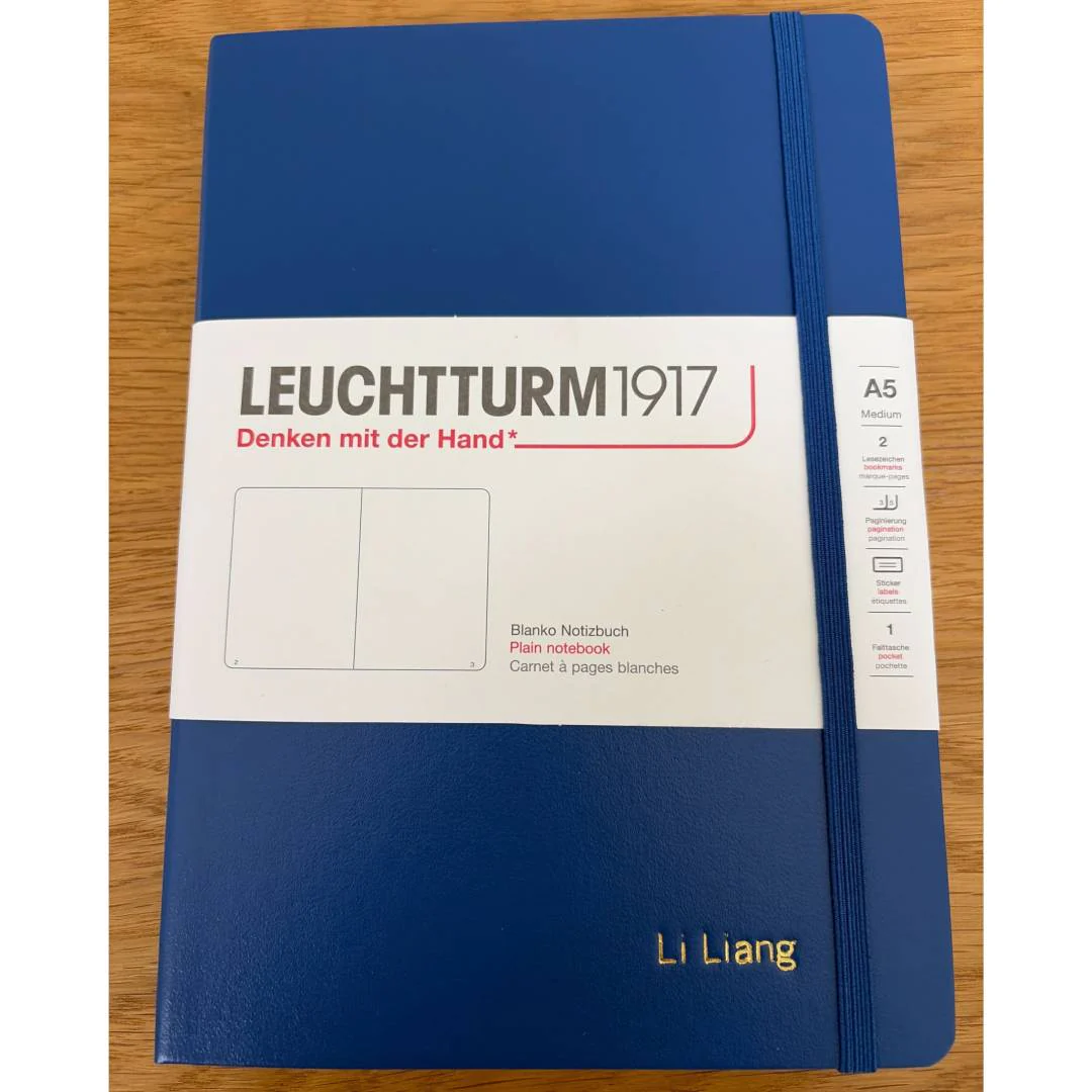 Leuchtturm1917 A5 Medium Hardcover Notebook - Plain / Indigo - Image 3