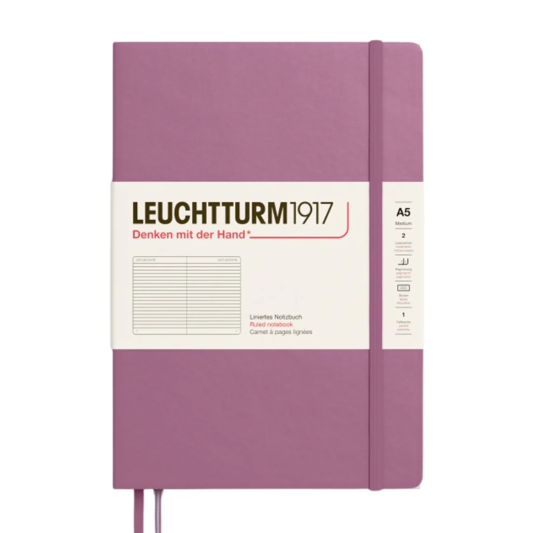 Leuchtturm1917 A5 Medium Hardcover Notebook - Ruled / Dusty Rose - Image 2