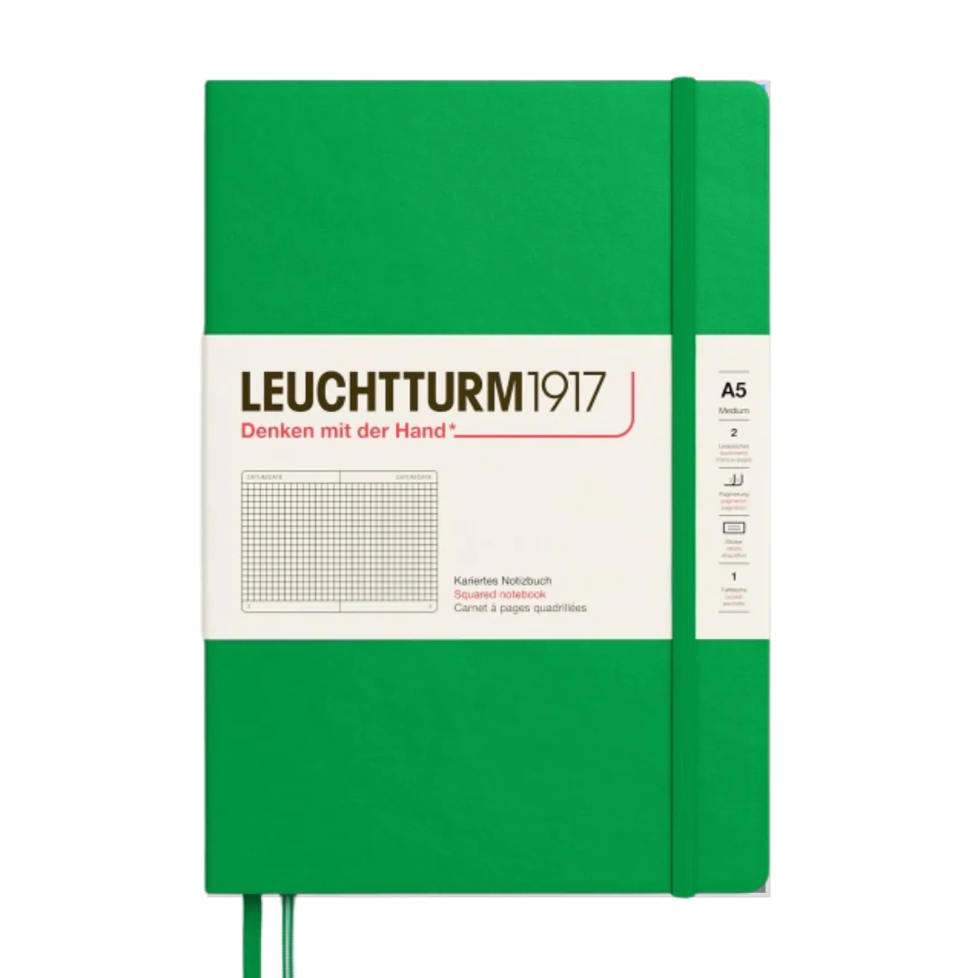 Leuchtturm1917 A5 Medium Hardcover Notebook - Squared / Spring Leaf - Image 2