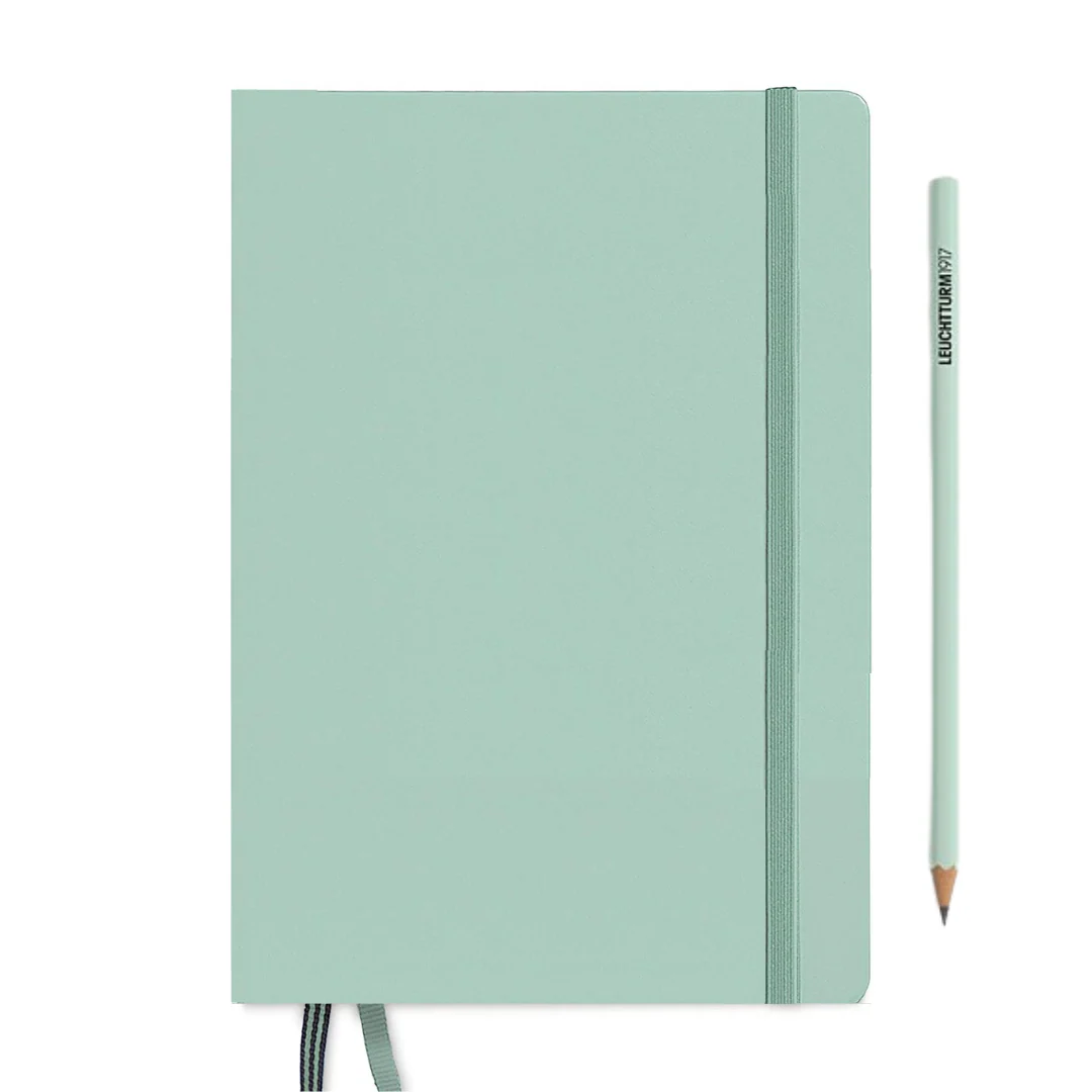 Leuchtturm1917 A5 Medium Hardcover Weekly Planner & Notebook 2025 - Mint Green - Image 2