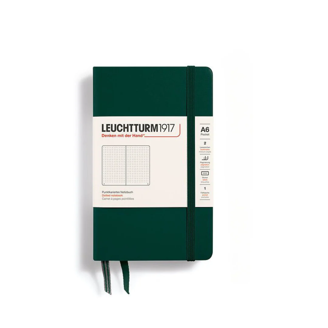 Leuchtturm1917 A6 Pocket Hardcover Notebook - Dotted / Forest Green - Image 3