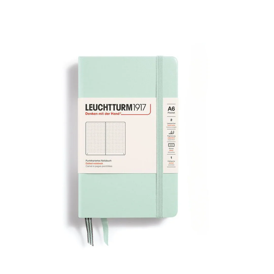 Leuchtturm1917 A6 Pocket Hardcover Notebook - Dotted / Mint Green - Image 3