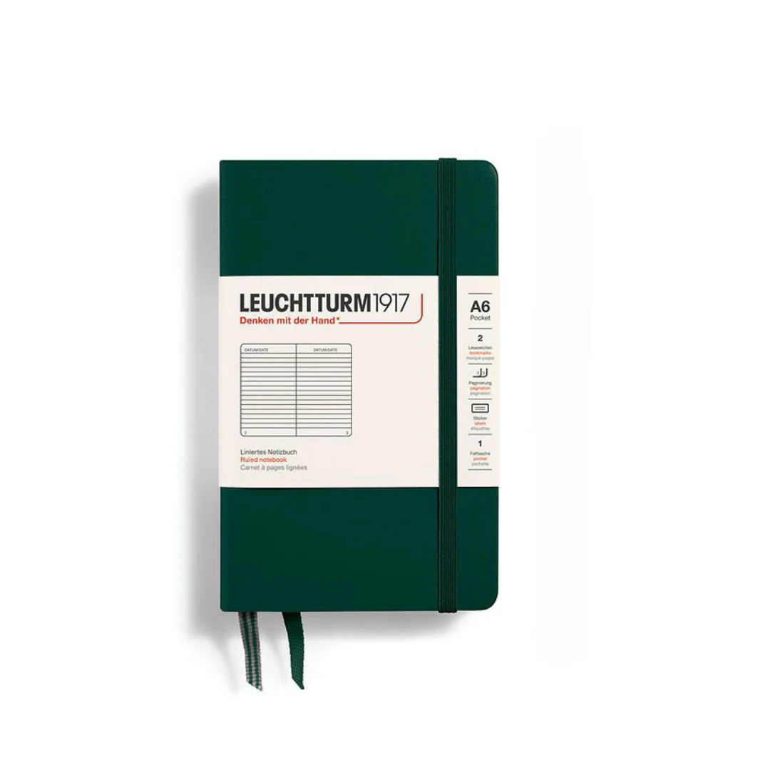 Leuchtturm1917 A6 Pocket Hardcover Notebook - Ruled / Forest Green - Image 3