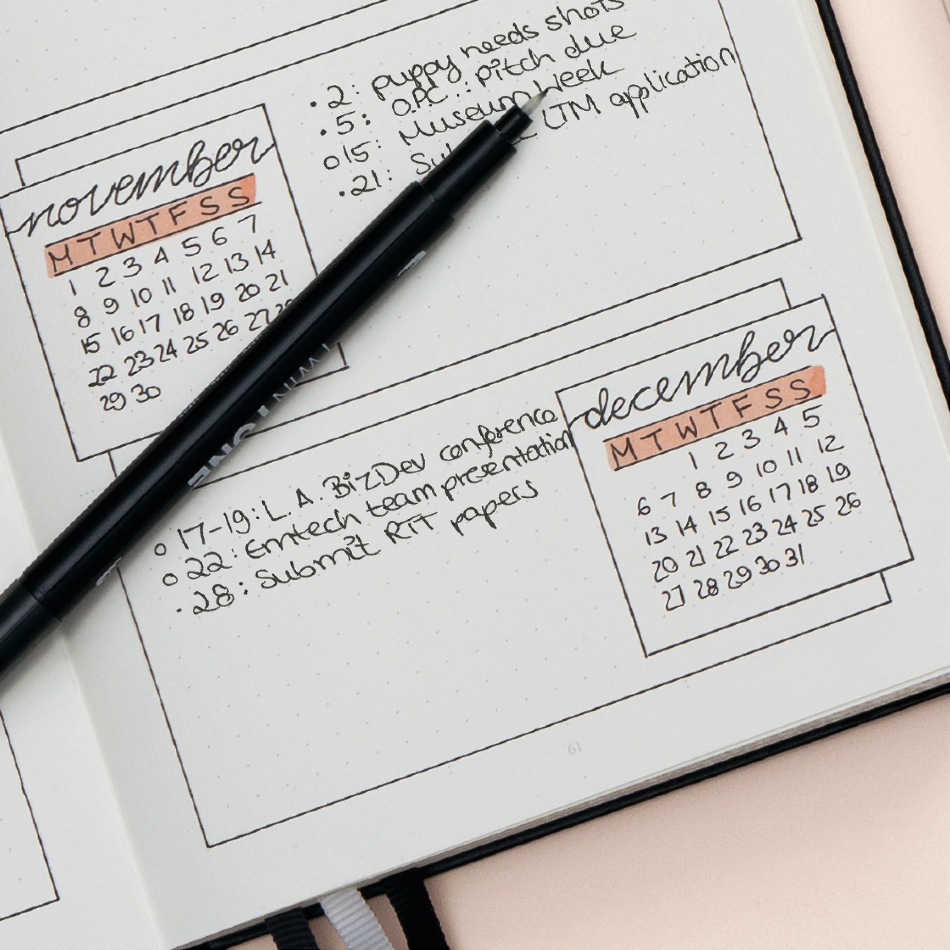 Leuchtturm1917 Bullet Journal Edition 2 A5 Medium Hardcover Notebook - Dotted / Black - Image 7